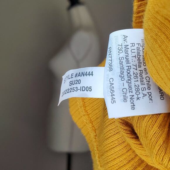 Madewell Yellow Ribbed Tank Top Small - Picture 8 of 8